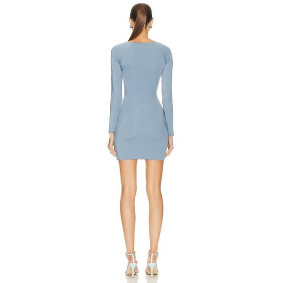 Maygel Coronel Lorena Dress in Steel Blue One Size Fits Most Womens Stretch Mini - Picture 2 of 11